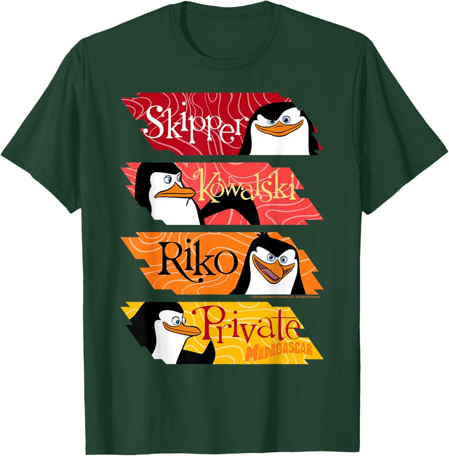 Madagaskar Pinguins Name Panels Poster T-Shirt - T-Shirt | Forest