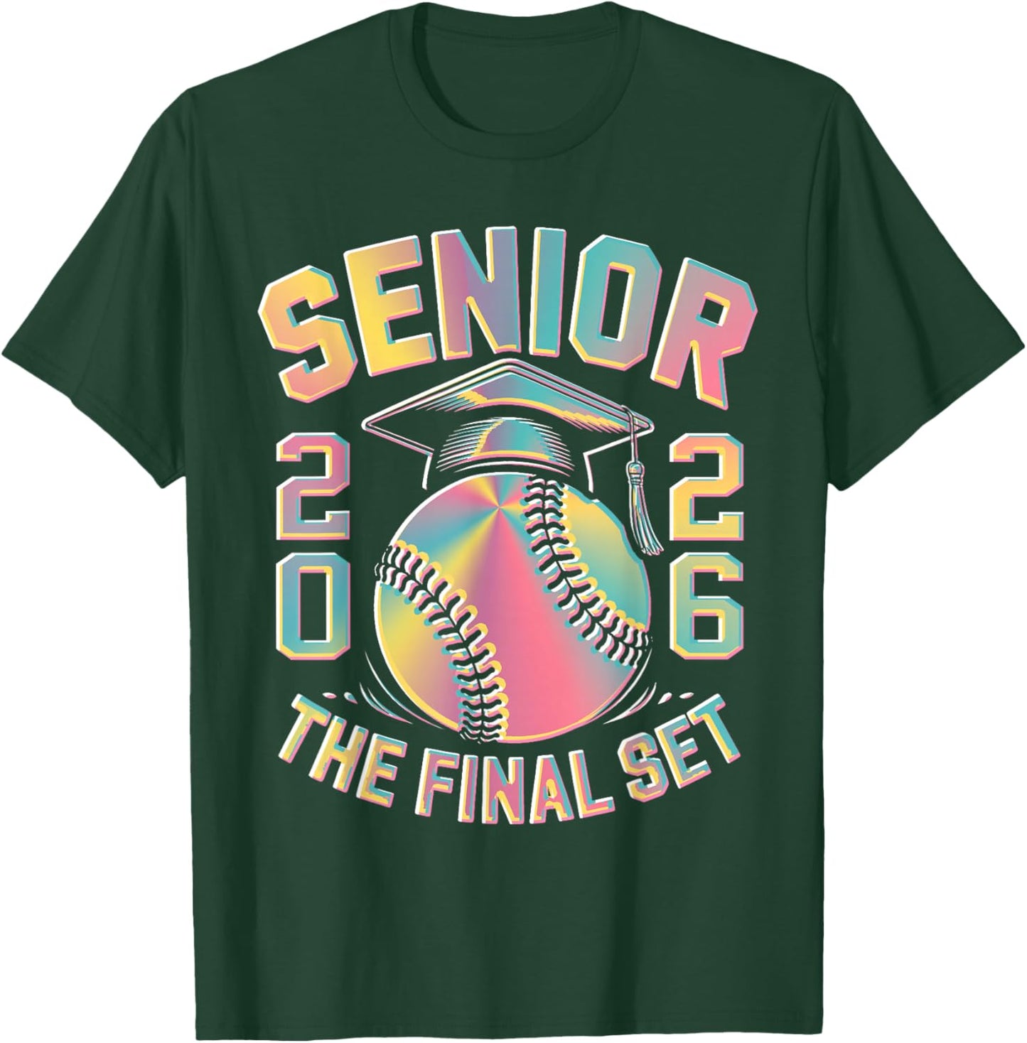 Tie dye Class of 2026 Senior Softball The Final Set Grad T-Shirt - T-Shirt | Forest