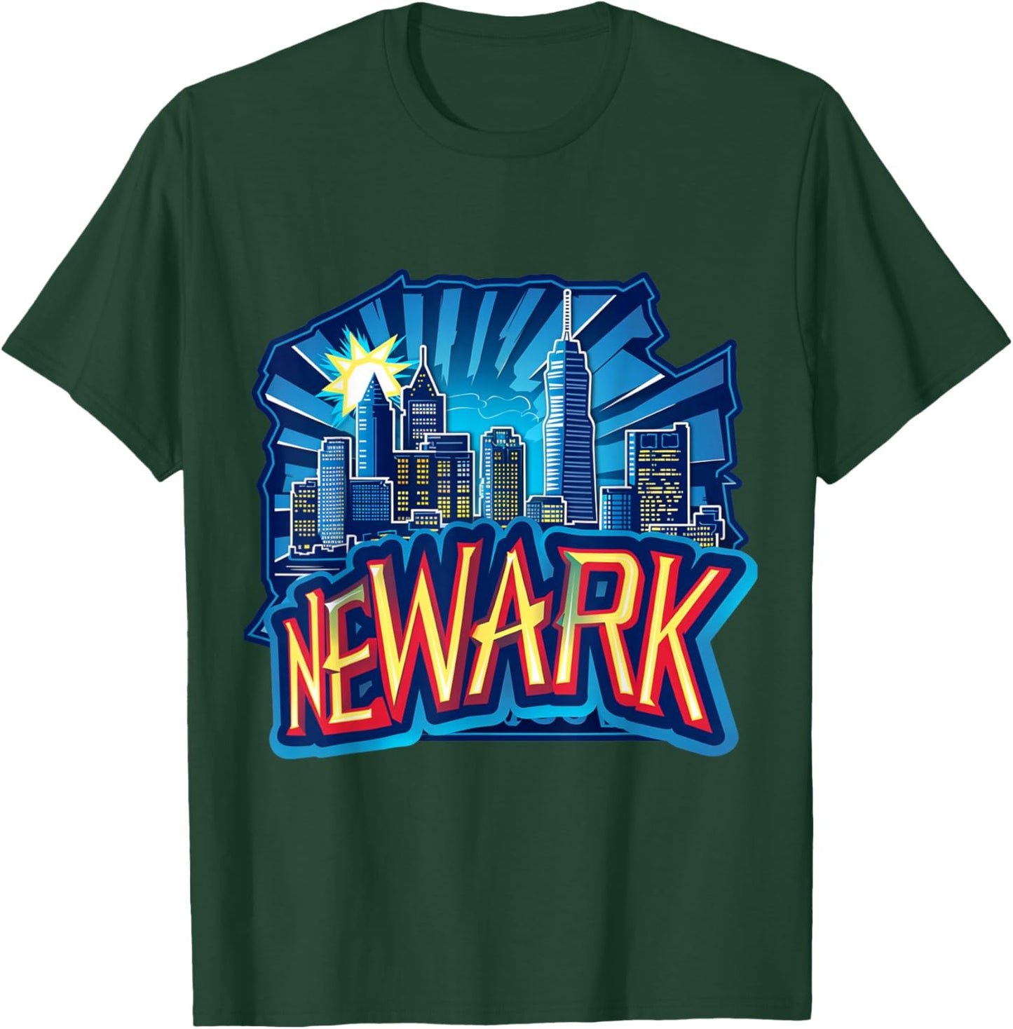Newark New Jersey NJ Downtown Skyline City Pride Urban Vibes T-Shirt - T-Shirt | Forest