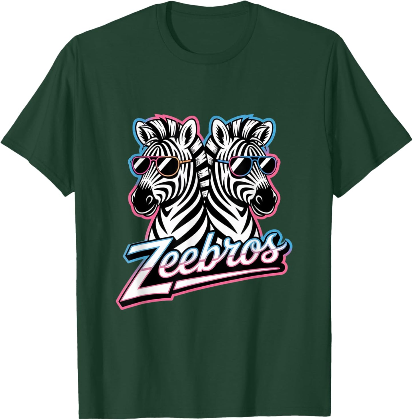 Zeebros Cute Zebra Duo Design for Zebros Lovers T-Shirt - T-Shirt | Forest
