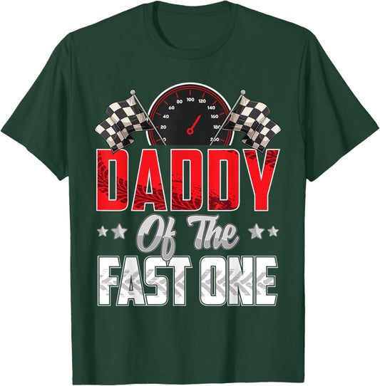 1 year old racing car fast one birthday 1st Family Daddy T-Shirt - T-Shirt | Forest