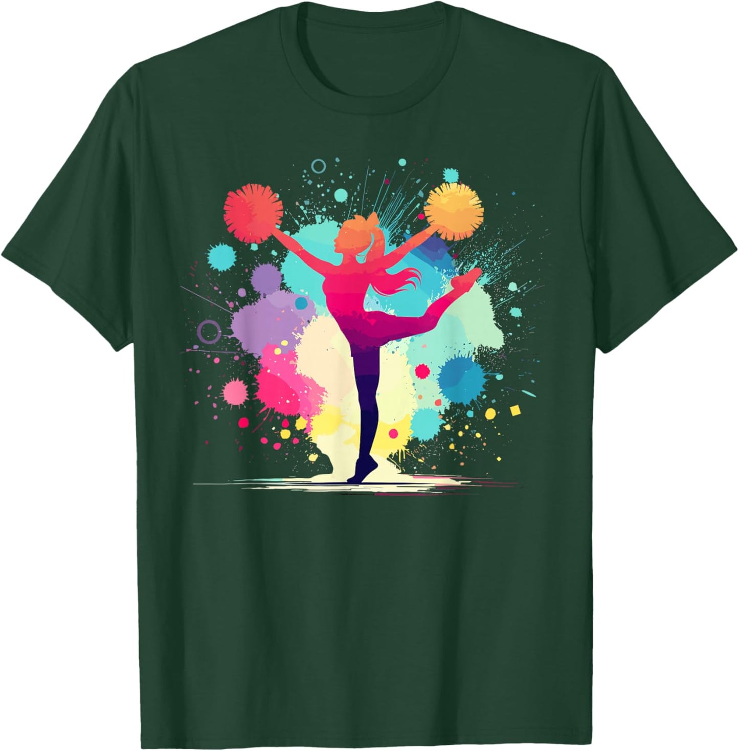 Cheerleader and Cheerleader Graphic for Girls T-Shirt - T-Shirt | Forest