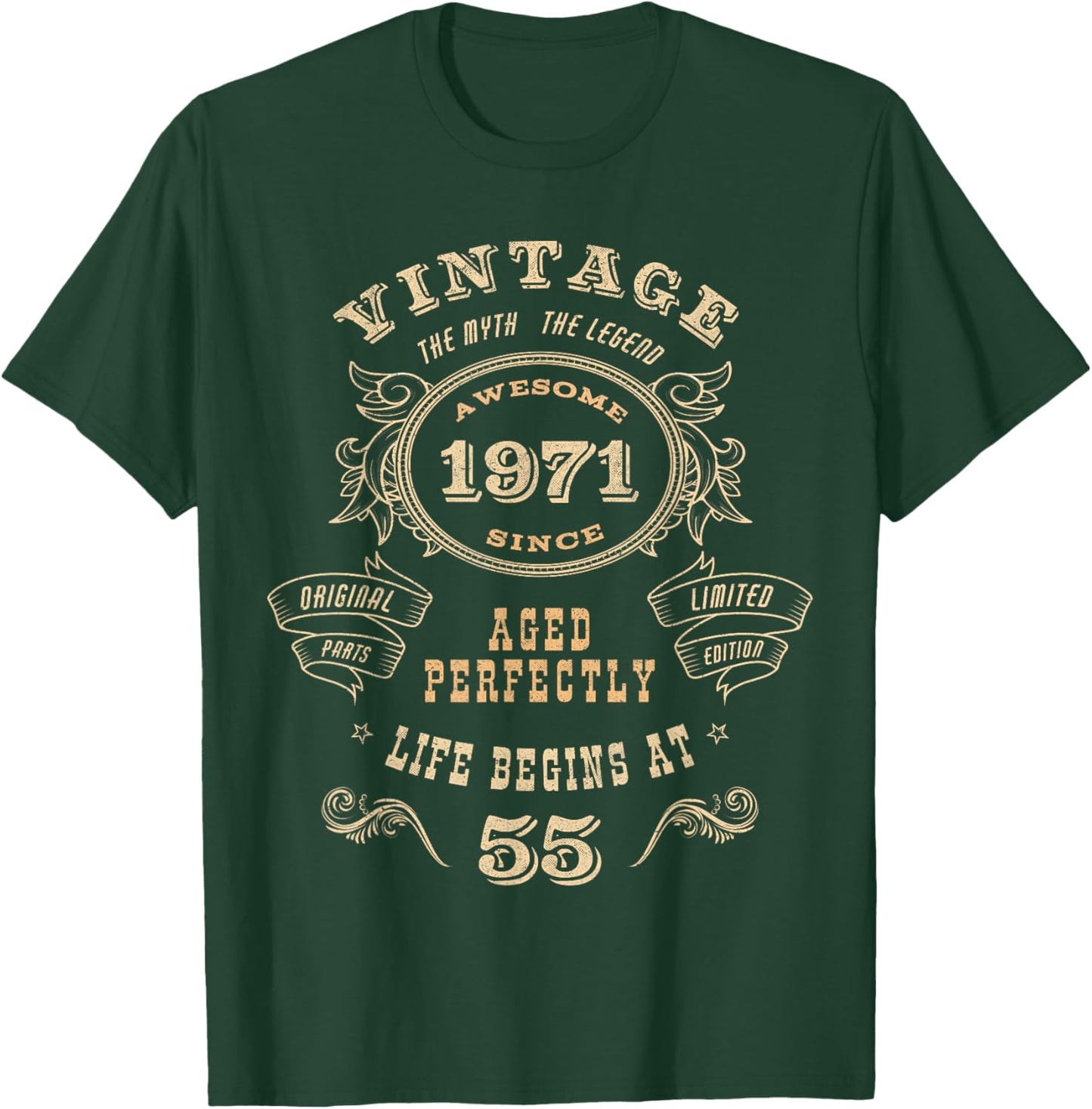 55-Year-Old 55th Birthday - Vintage 1971 T-Shirt - T-Shirt | Forest