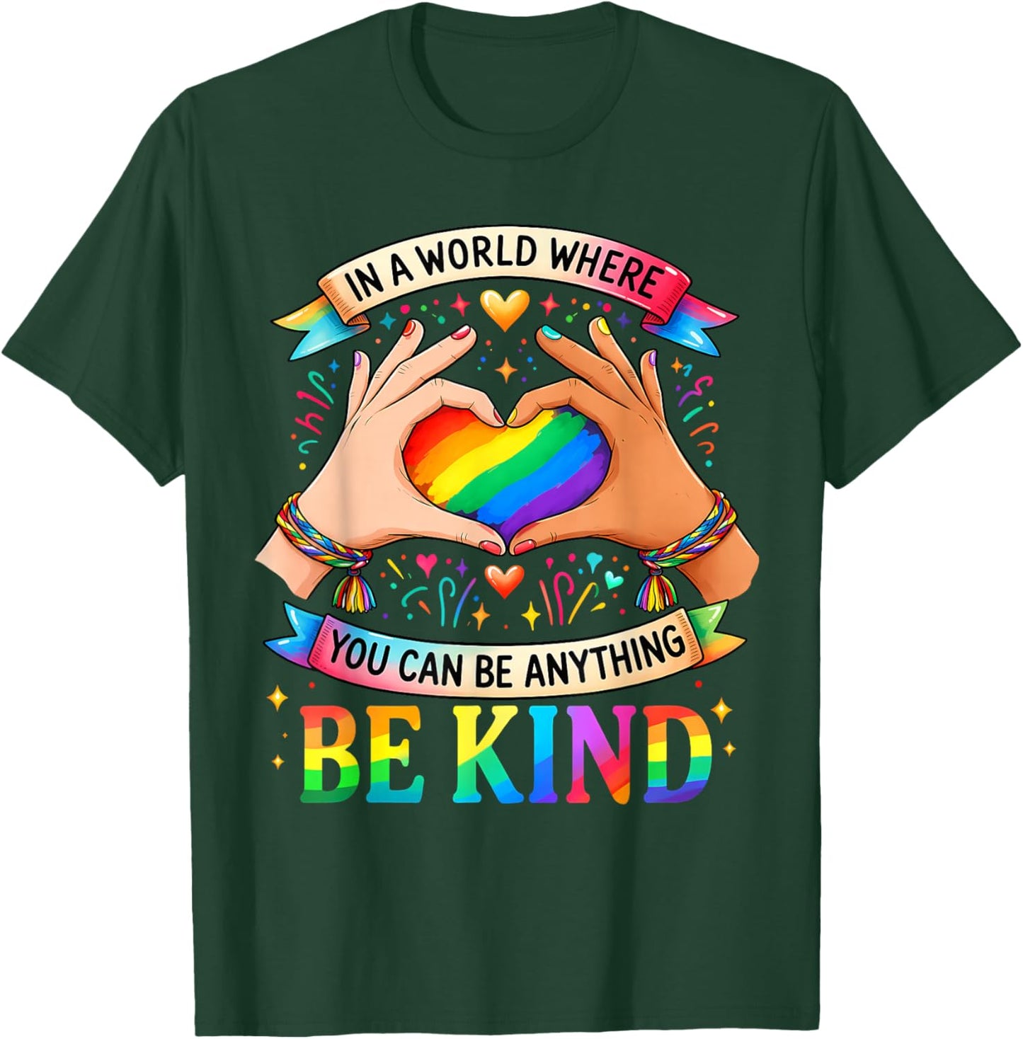 Kindness Heart Pride Shirt Gay Pride Gift T-Shirt - T-Shirt | Forest