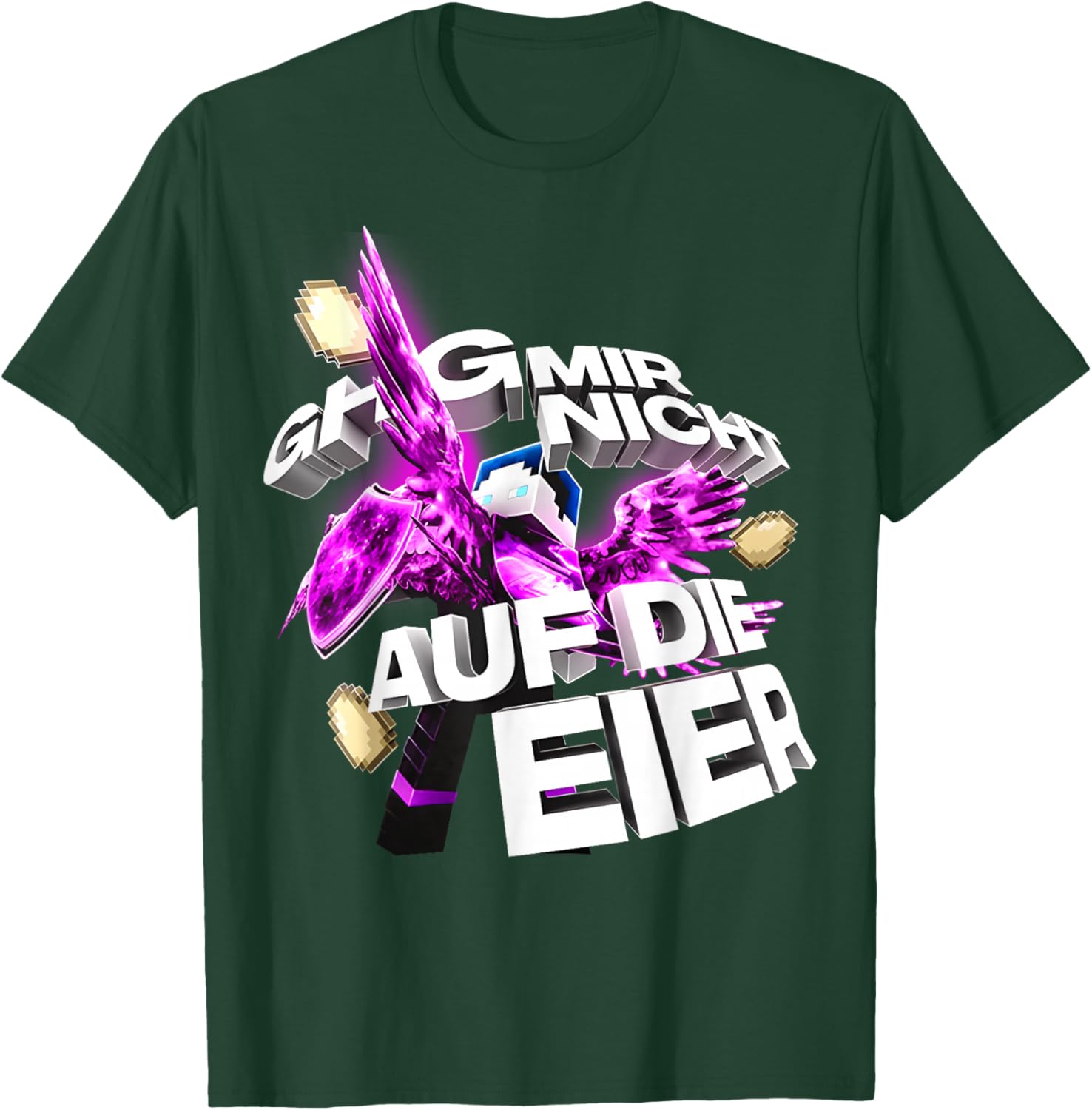 with German Text "Bastighg Mir Nicht Auf Die Eiermooig mies Drauf Nerven" [German Language] T-Shirt - T-Shirt | Forest