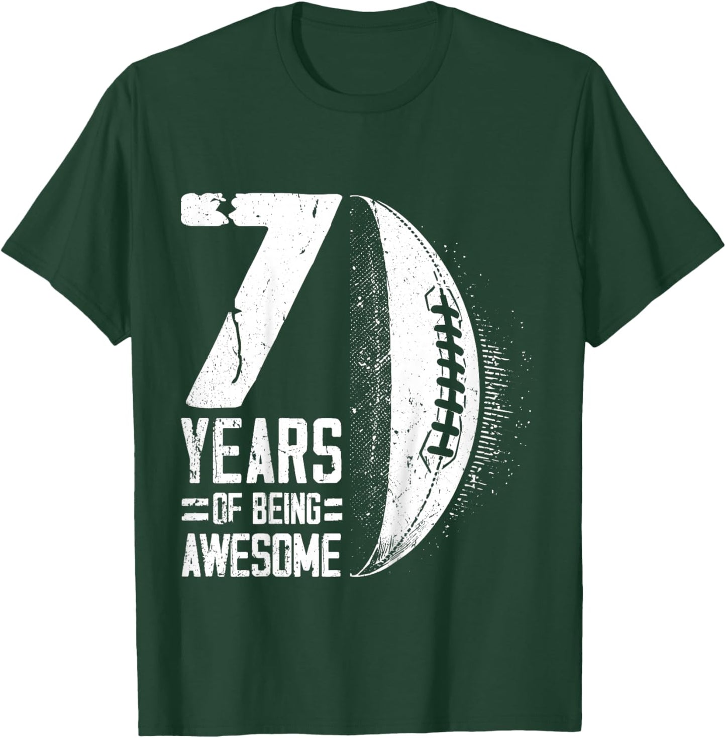 7th Birthday Retro Rugby Player 7 Years Old Boy Girl T-Shirt - T-Shirt | Forest