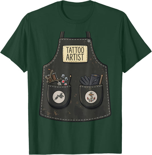 Tattoo Artist Funny Inked Tattooer Halloween Apron Costume T-Shirt - T-Shirt | Forest
