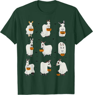 Spooky Donkey Ghost Halloween Donkey Animal Autumn Pumpkin T-Shirt - T-Shirt | Forest