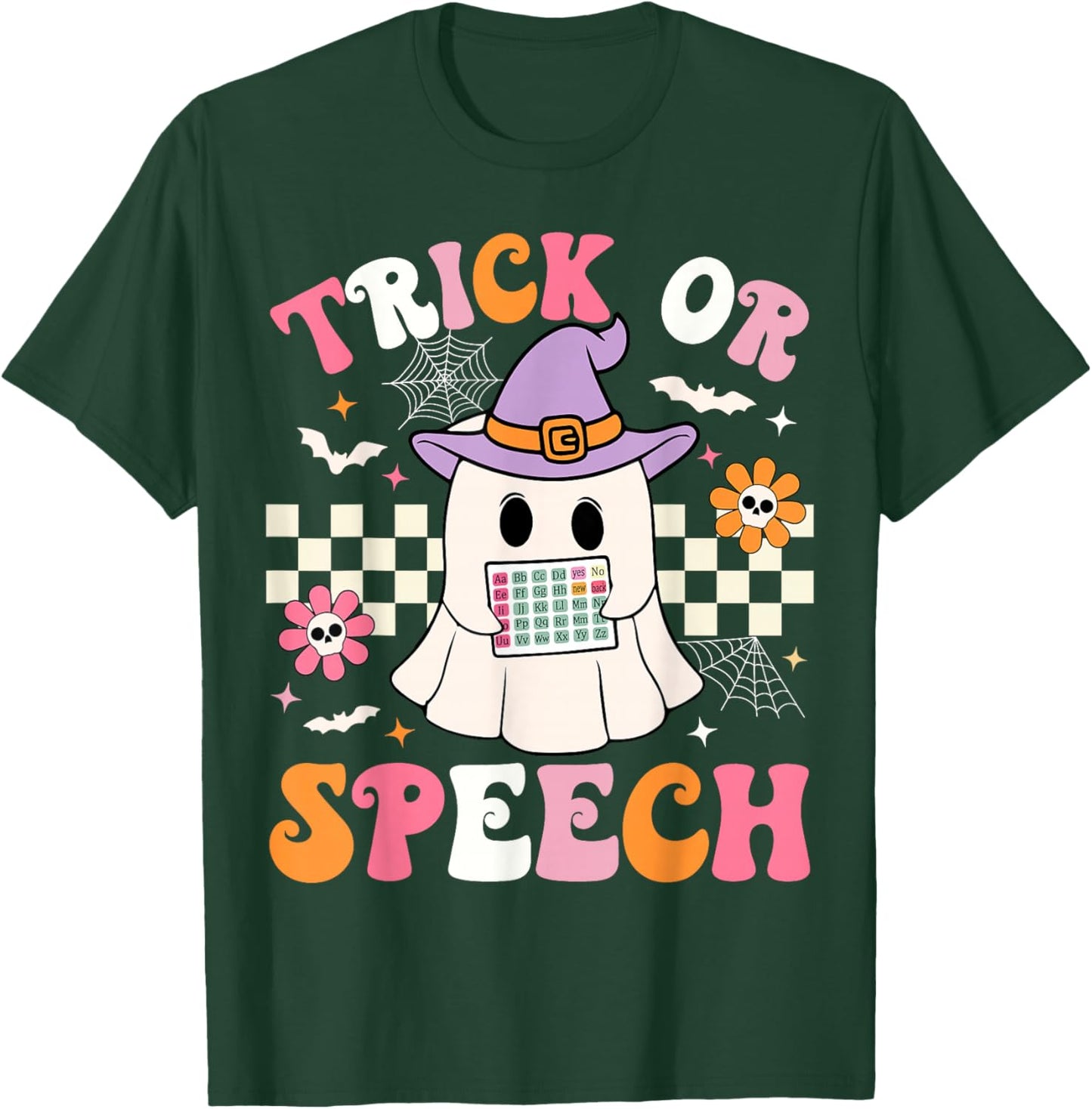 Trick or Speech Funny SLP Halloween Speech Therapy Halloween T-Shirt - T-Shirt | Forest