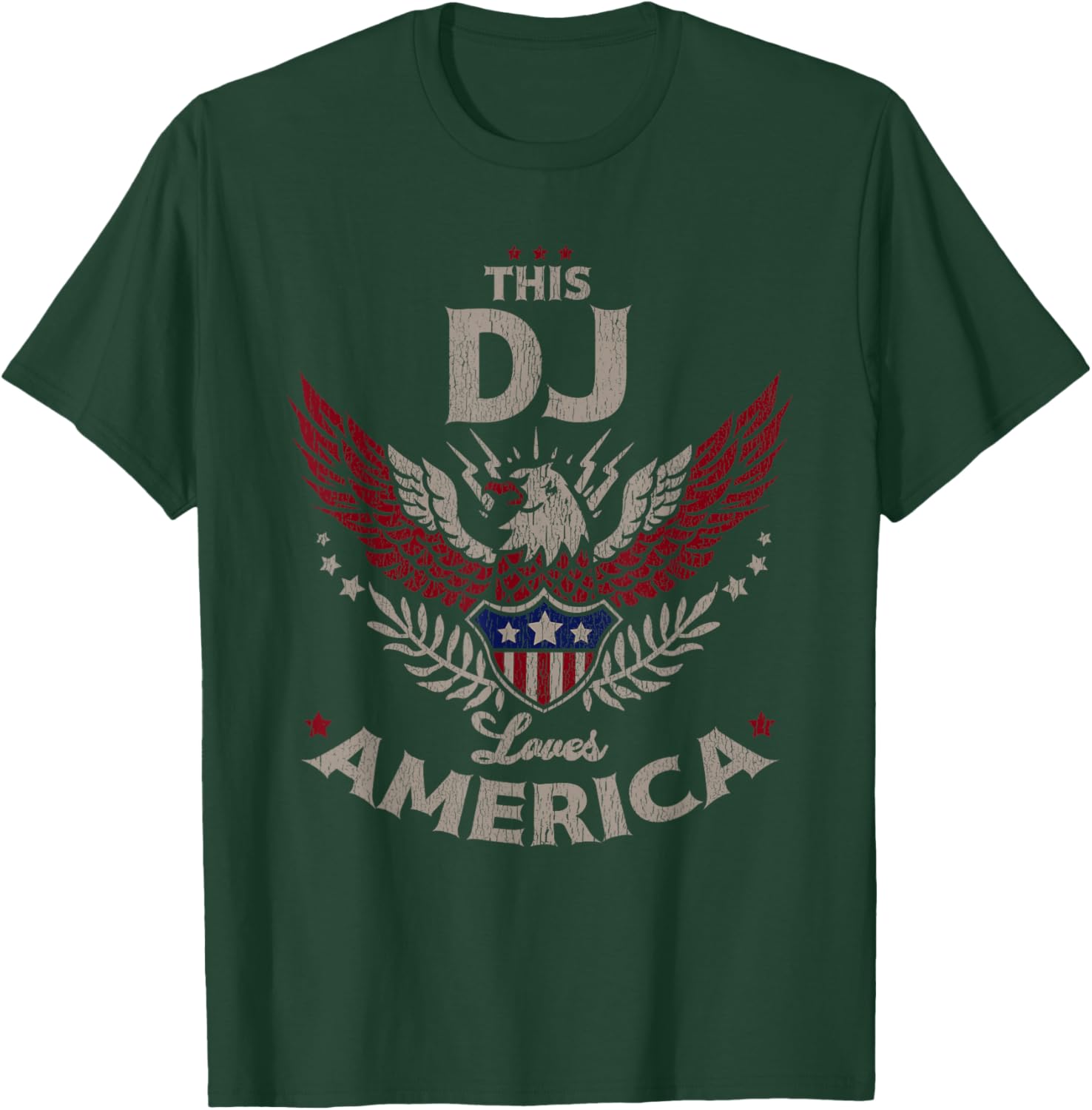 This DJ Loves America USA Patriotic Pride T-Shirt - T-Shirt | Forest