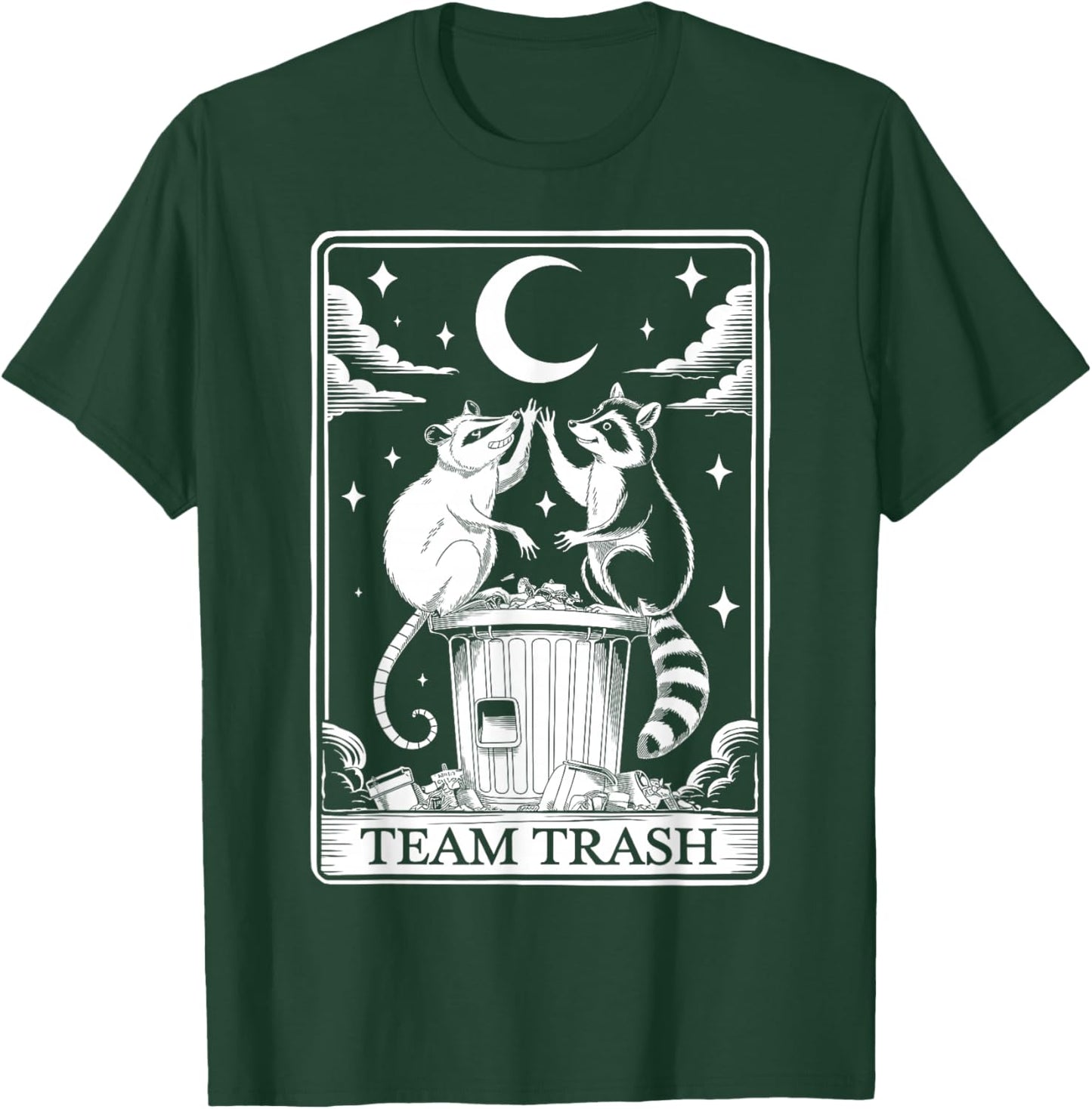 Opossum Raccoon Team Trash Tarot Card Gifts Women T-Shirt - T-Shirt | Forest