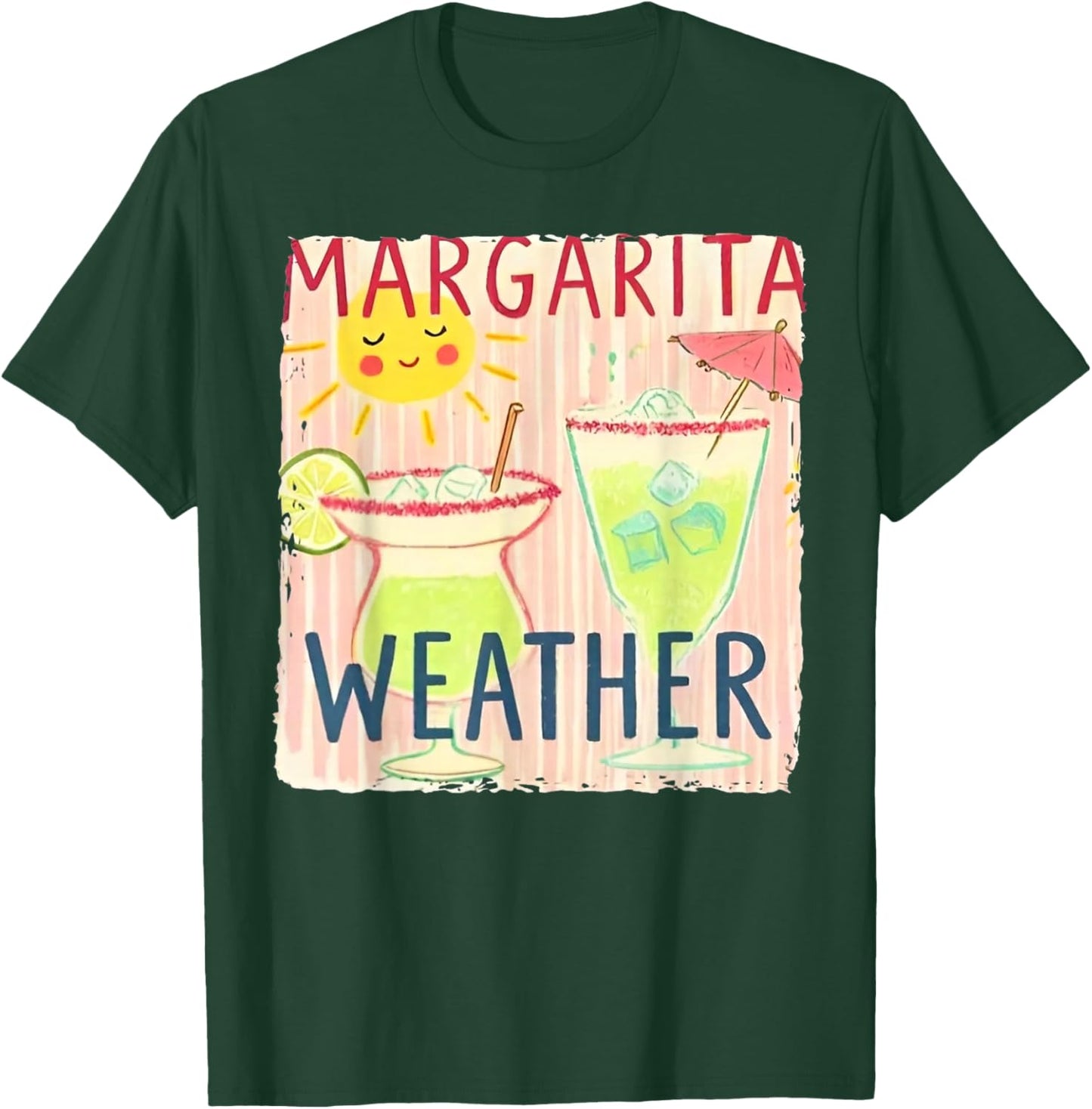 Margarita Weather Retro Summer Beach Vacation T-Shirt - T-Shirt | Forest
