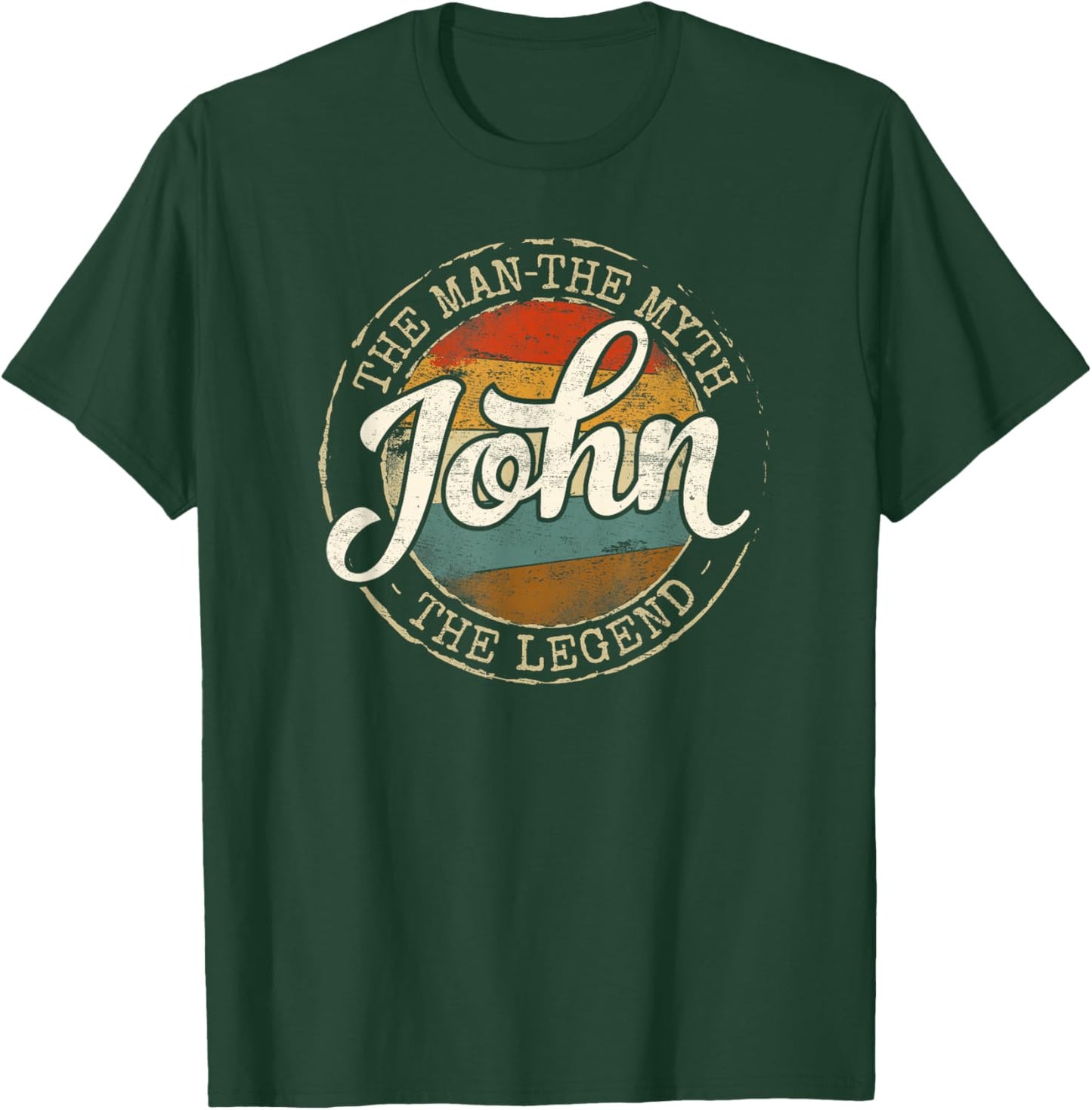 John The Man The Myth The Legend Vintage Personalized Name T-Shirt - T-Shirt | Forest