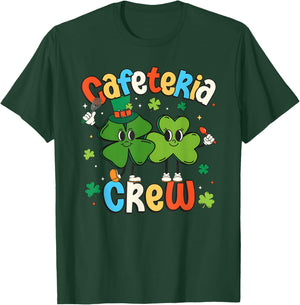 Cafeteria Crew St Patrick Day Shirt Lunch Lady Shamrock T-Shirt - T-Shirt | Forest