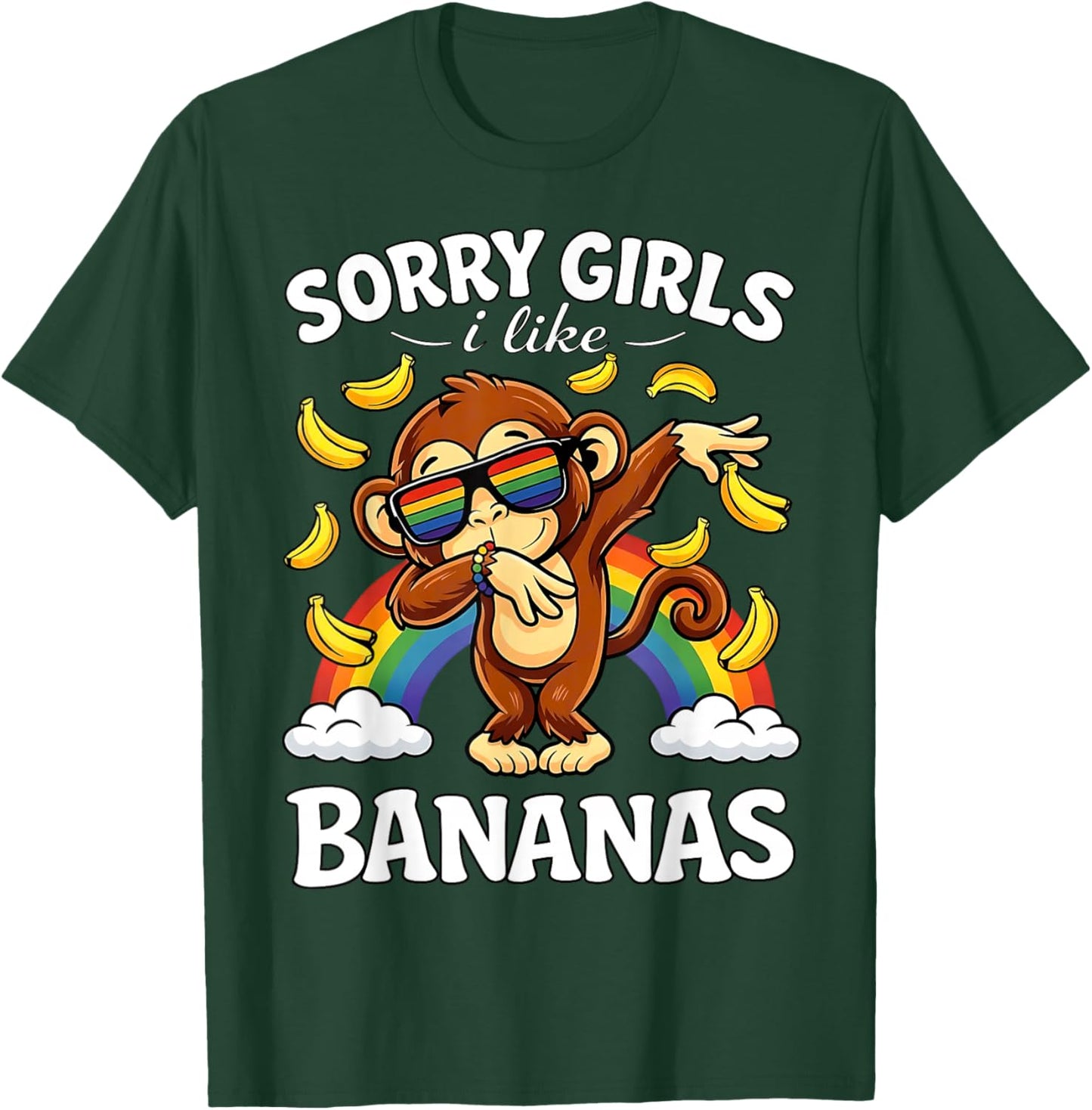 Sorry Girls I Like Bananas Funny LGBTQ Pride Month T-Shirt - T-Shirt | Forest