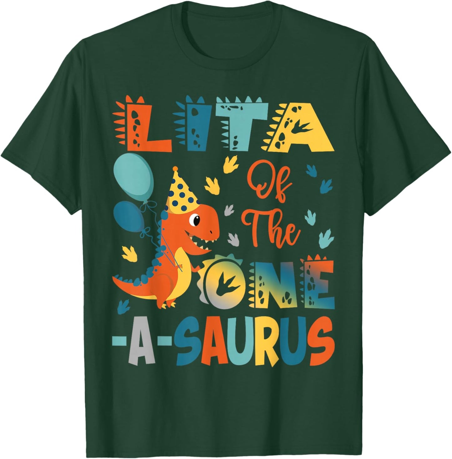 Lita Of The One-A-Saurus 2Nd Birthday Dinosaur Party T-Shirt - T-Shirt | Forest