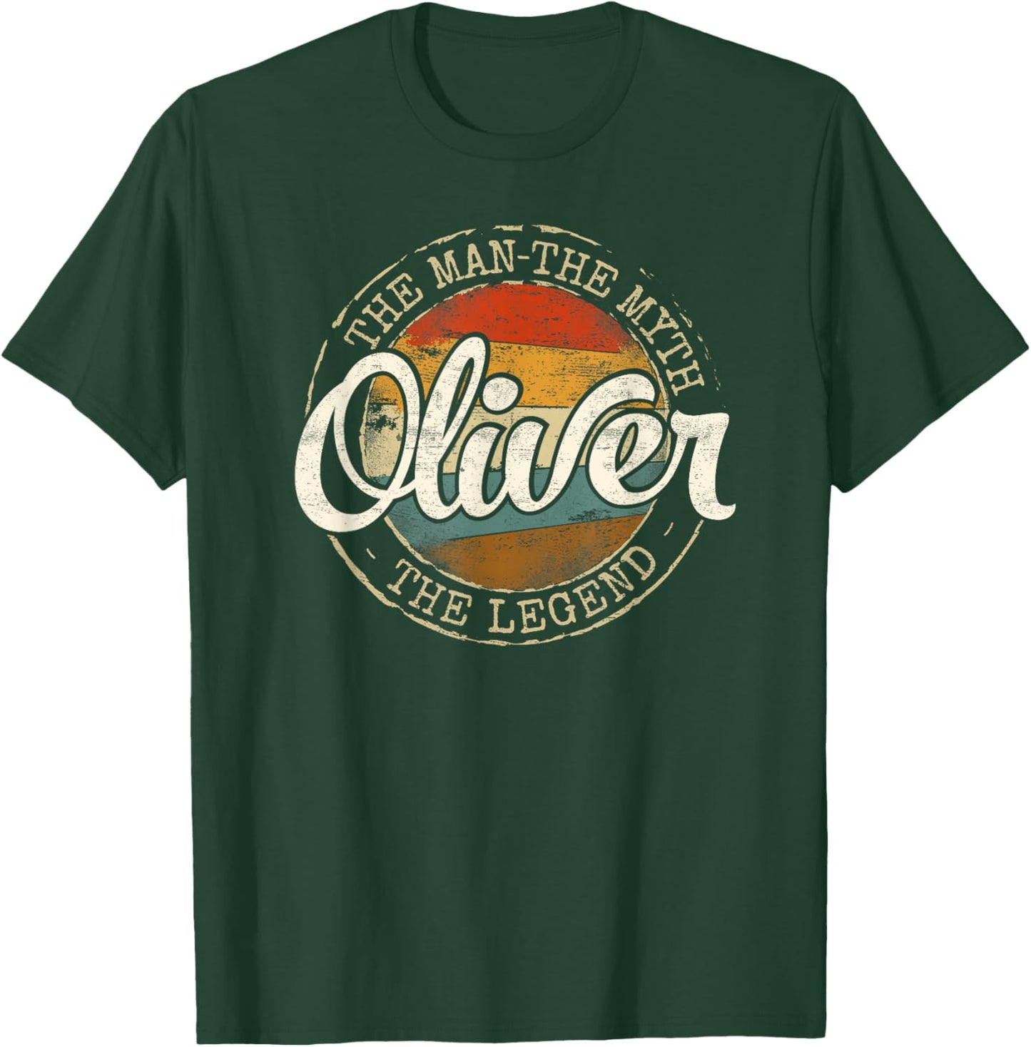 Oliver The Man The Myth The Legend Vintage Personalized Name T-Shirt - T-Shirt | Forest