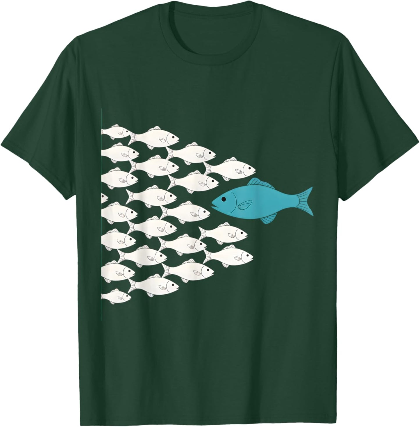Fish Swim Against The Current In The Sea T-Shirt - T-Shirt | Forest