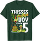 Kids 5th Reptile Birthday 5 Year Old Boy Snake Birthday Party T-Shirt - T-Shirt | Forest