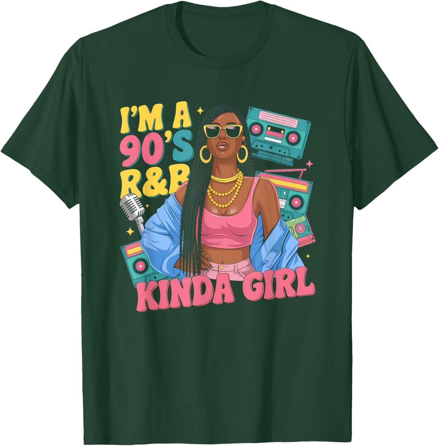 90s R&B Shirts Raised On 90s R&B Girl Hip Hop Muse T-Shirt - T-Shirt | Forest