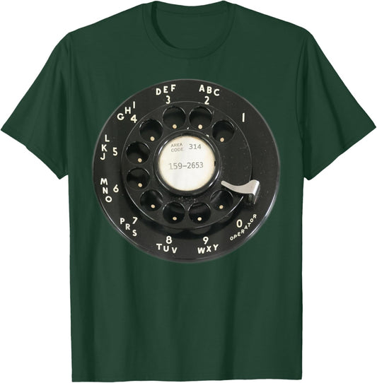 Retro Rotary Dial Vintage Rotary Dial With Pi Phone Number T-Shirt - T-Shirt | Forest