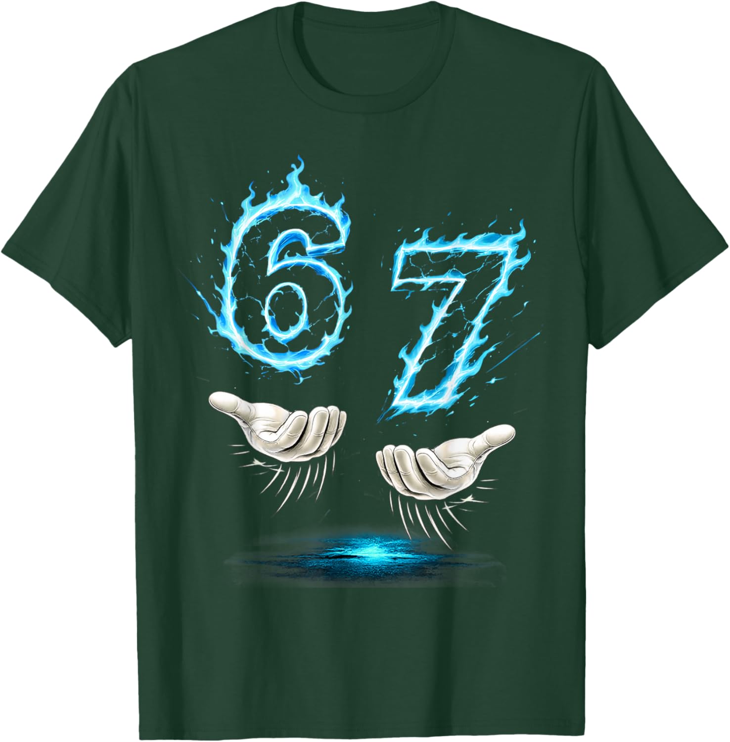 Six Seven Meme Blue Flame 67 Carte d'anniversaire pour Enfant T-Shirt - T-Shirt | Forest