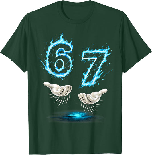 Six Seven Meme Blue Flame 67 Carte d'anniversaire pour Enfant T-Shirt - T-Shirt | Forest