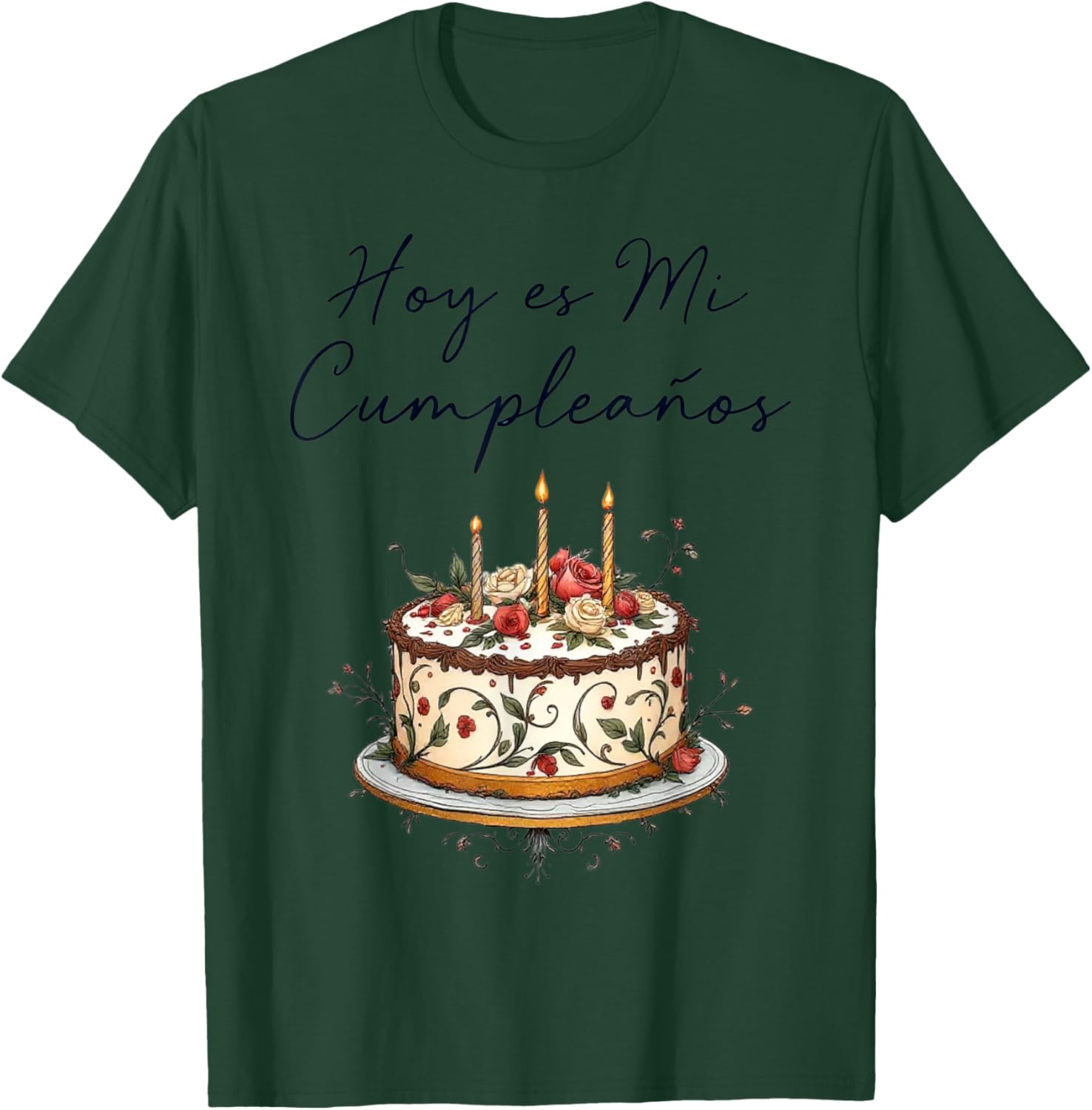 Hoy Es Mi Cumpleaños Con Cake Spanish Birthday Gift T-Shirt - T-Shirt | Forest