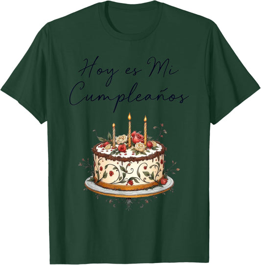 Hoy Es Mi Cumpleaños Con Cake Spanish Birthday Gift T-Shirt - T-Shirt | Forest