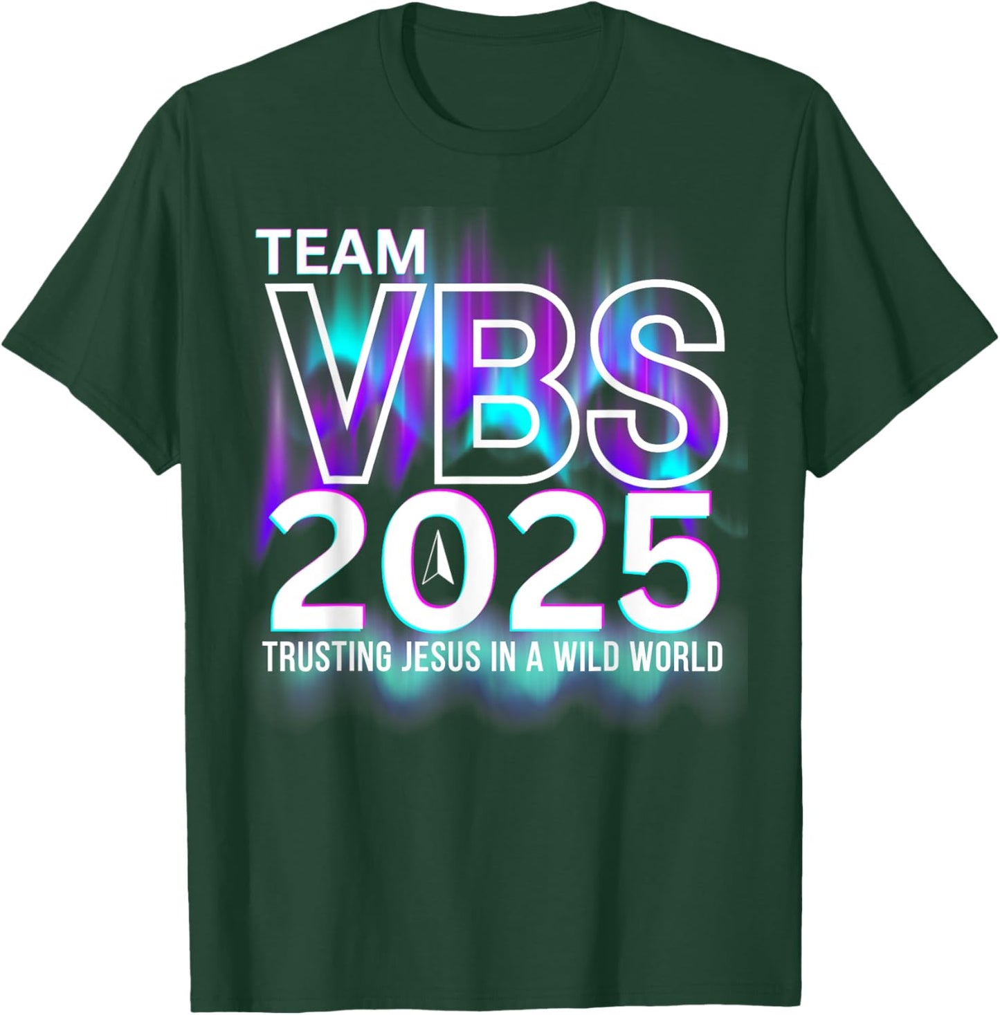 Team VBS 2025 Northern Lights Crew Fun Vacation Bible School T-Shirt - T-Shirt | Forest