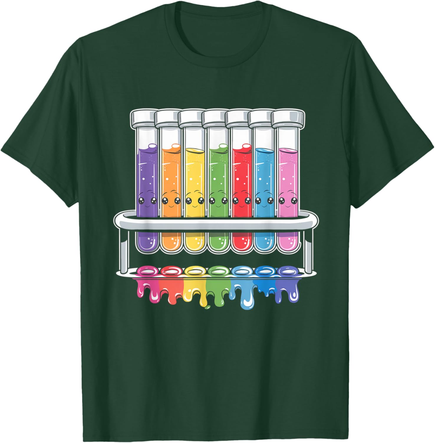 Kawaii Test Tube Chemistry Student Science Teacher Women Men T-Shirt - T-Shirt | Forest