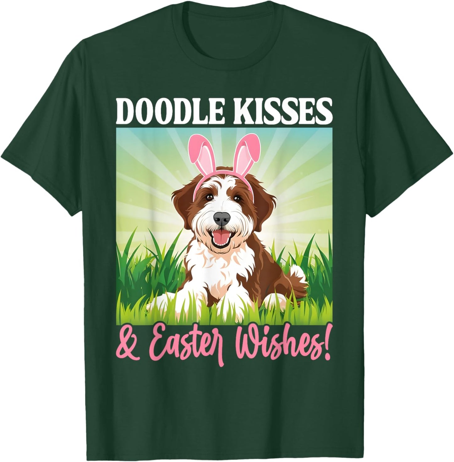 Easter Doodle Bunny Kisses Spring Dog Pet Lover T-Shirt - T-Shirt | Forest