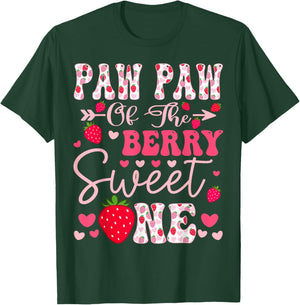 Paw Paw Of The Berry Sweet One Strawberry 1St Birthday T-Shirt - T-Shirt | Forest
