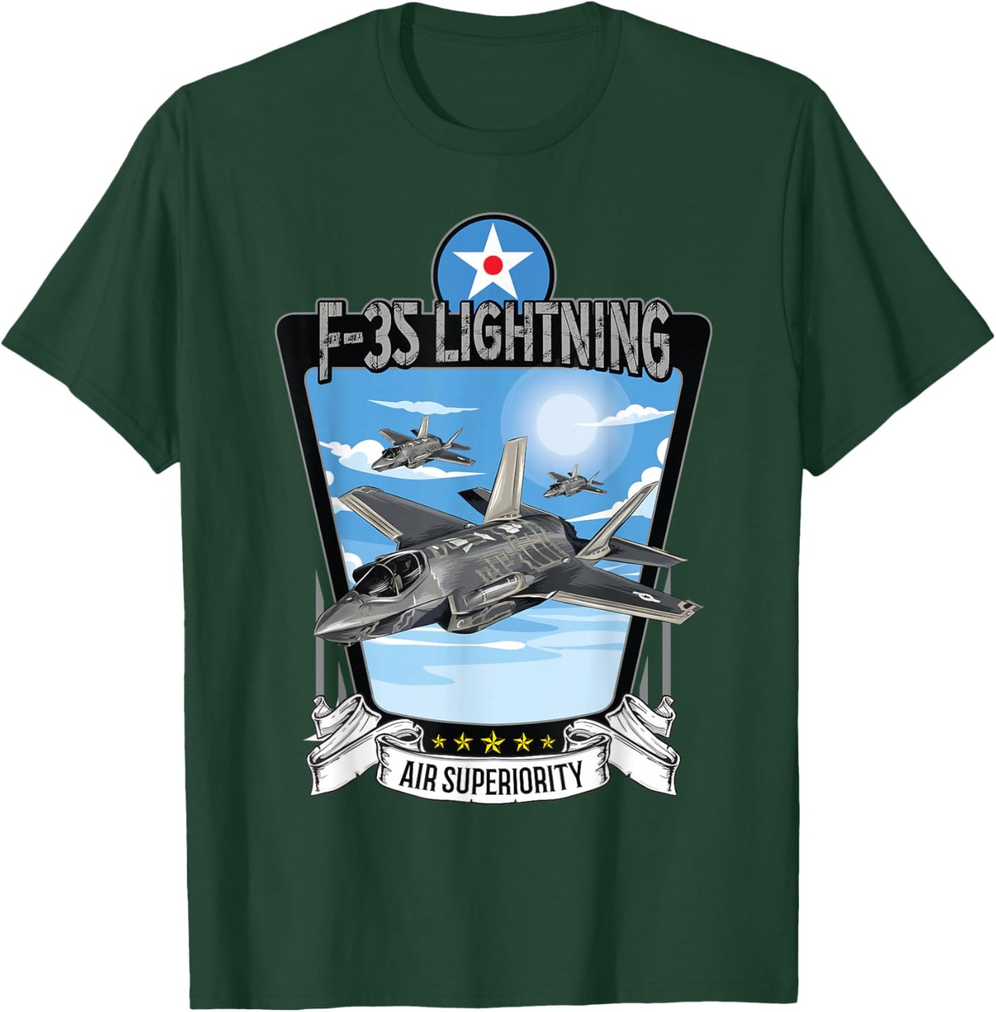 American Aircraft Camouflage F35 Lightning T-Shirt - T-Shirt | Forest