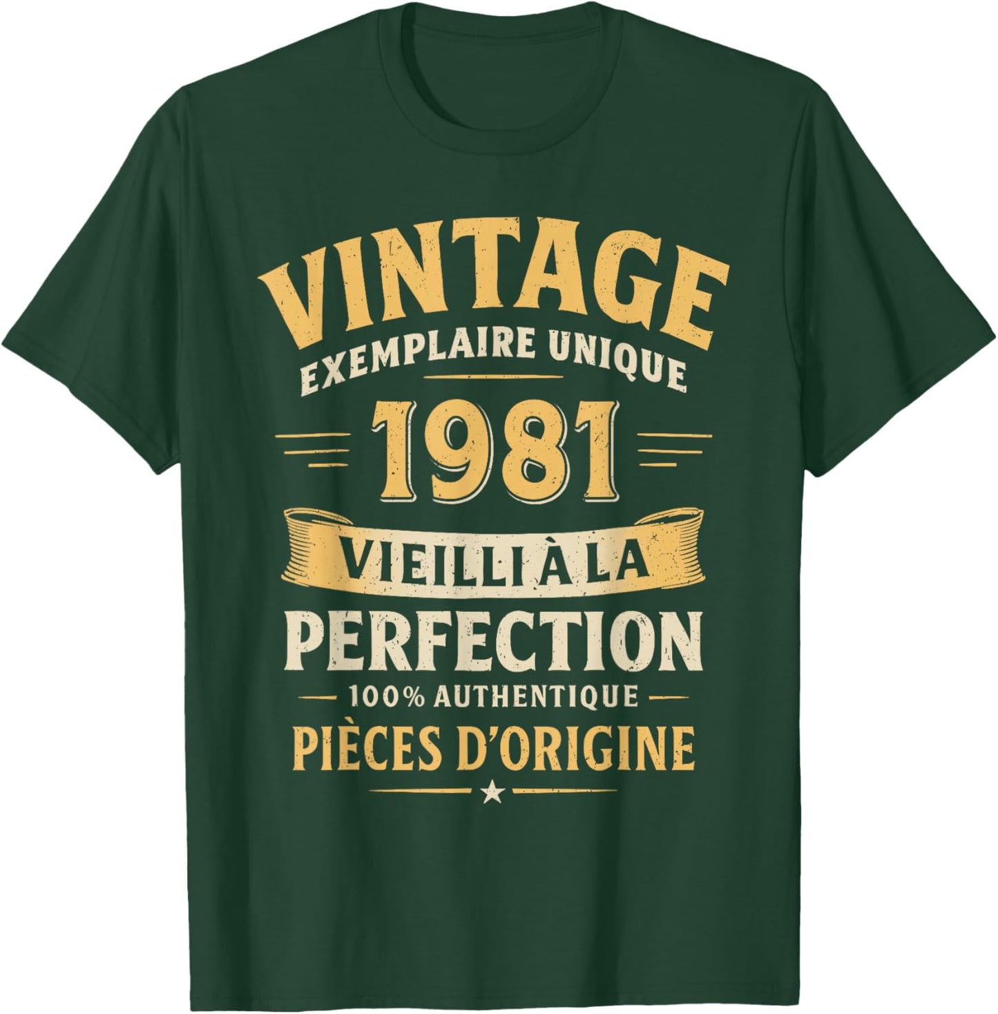 Cadeau Anniversaire 45 Ans Humour Vintage 1981 45 Ans Homme T-Shirt - T-Shirt | Forest