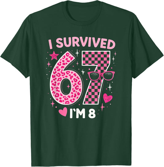 8 Year Old Girl Birthday 67 Meme Girls 8th Birthday T-Shirt - T-Shirt | Forest
