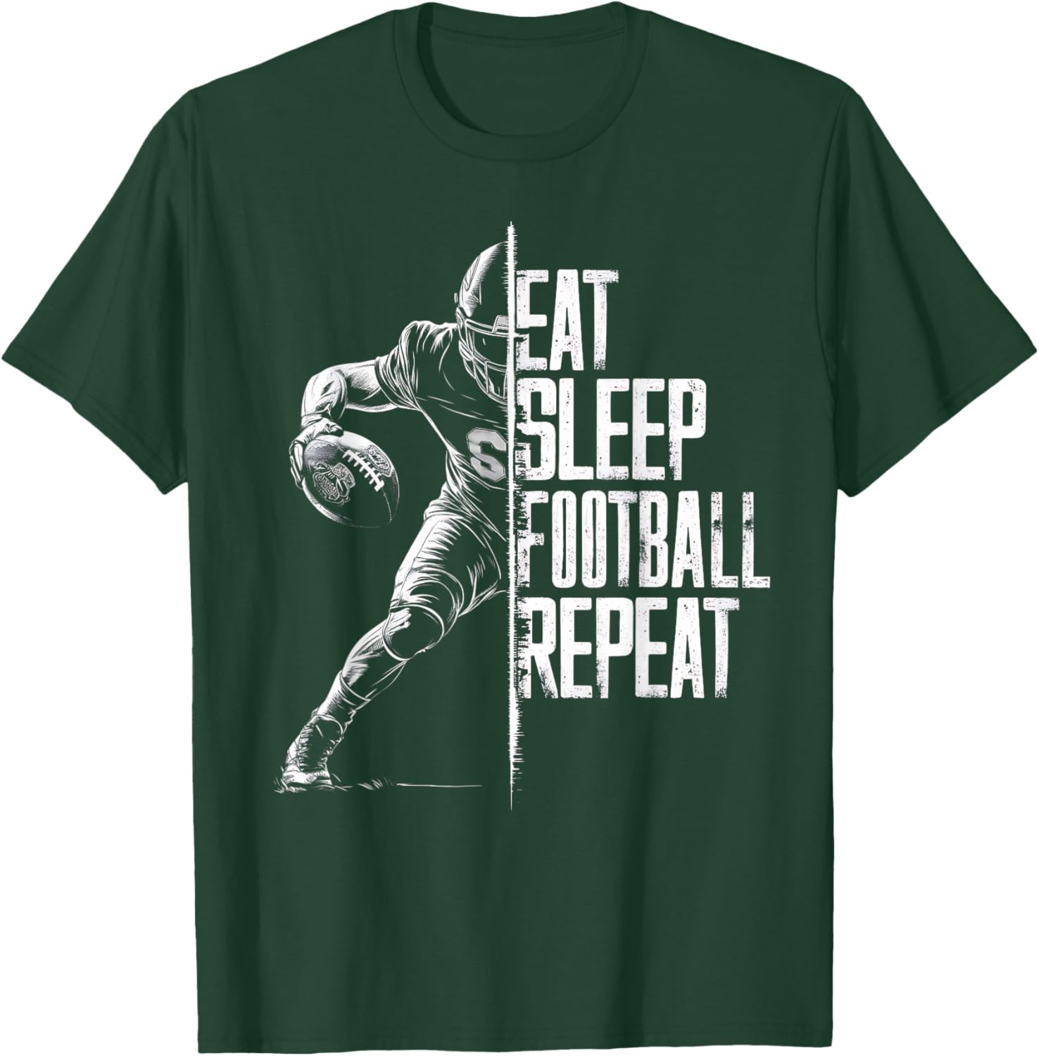 Eat Sleep Football Repeat Football Lovers Youth Kids Boys T-Shirt - T-Shirt | Forest
