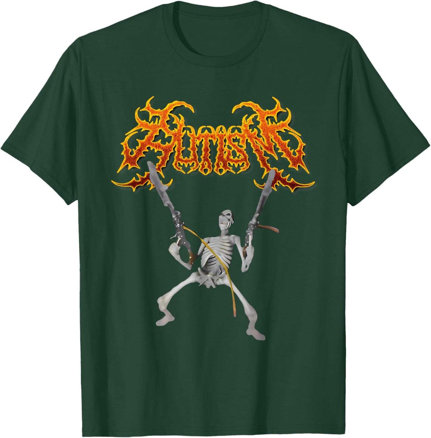 Retro Autism Skeleton Meme Funny Men, Women, Kids, Halloween T-Shirt - T-Shirt | Forest