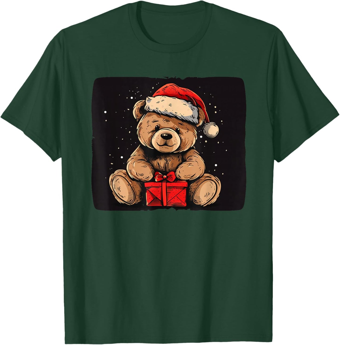 Friendly Teddy Bear in Christmas Season T-Shirt - T-Shirt | Forest