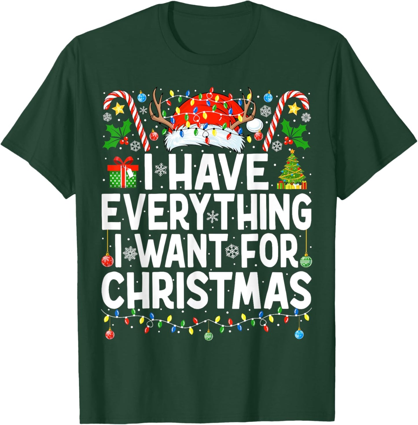 Have Everything I Want for Christmas Couple Pajama Couples T-Shirt - T-Shirt | Forest