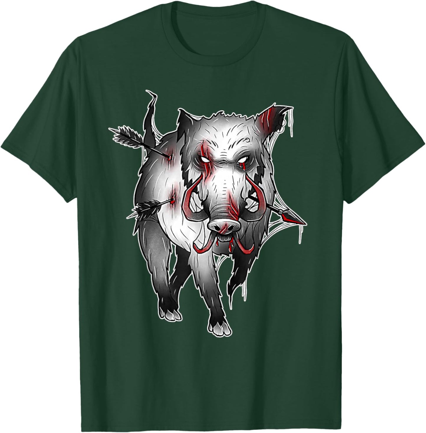 Wild Boar Zombie Hog Creepy Pig T-Shirt - T-Shirt | Forest