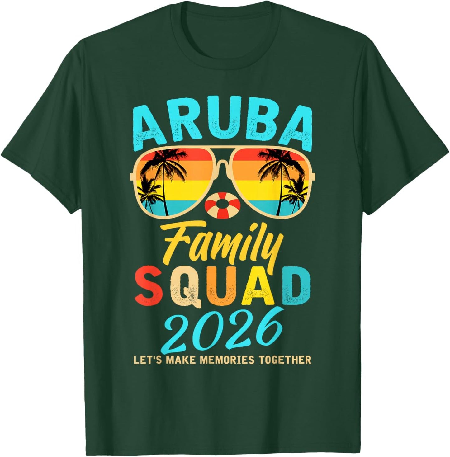 Aruba Family Squad 2026 Vacation Cruise Summer Group Trip T-Shirt - T-Shirt | Forest