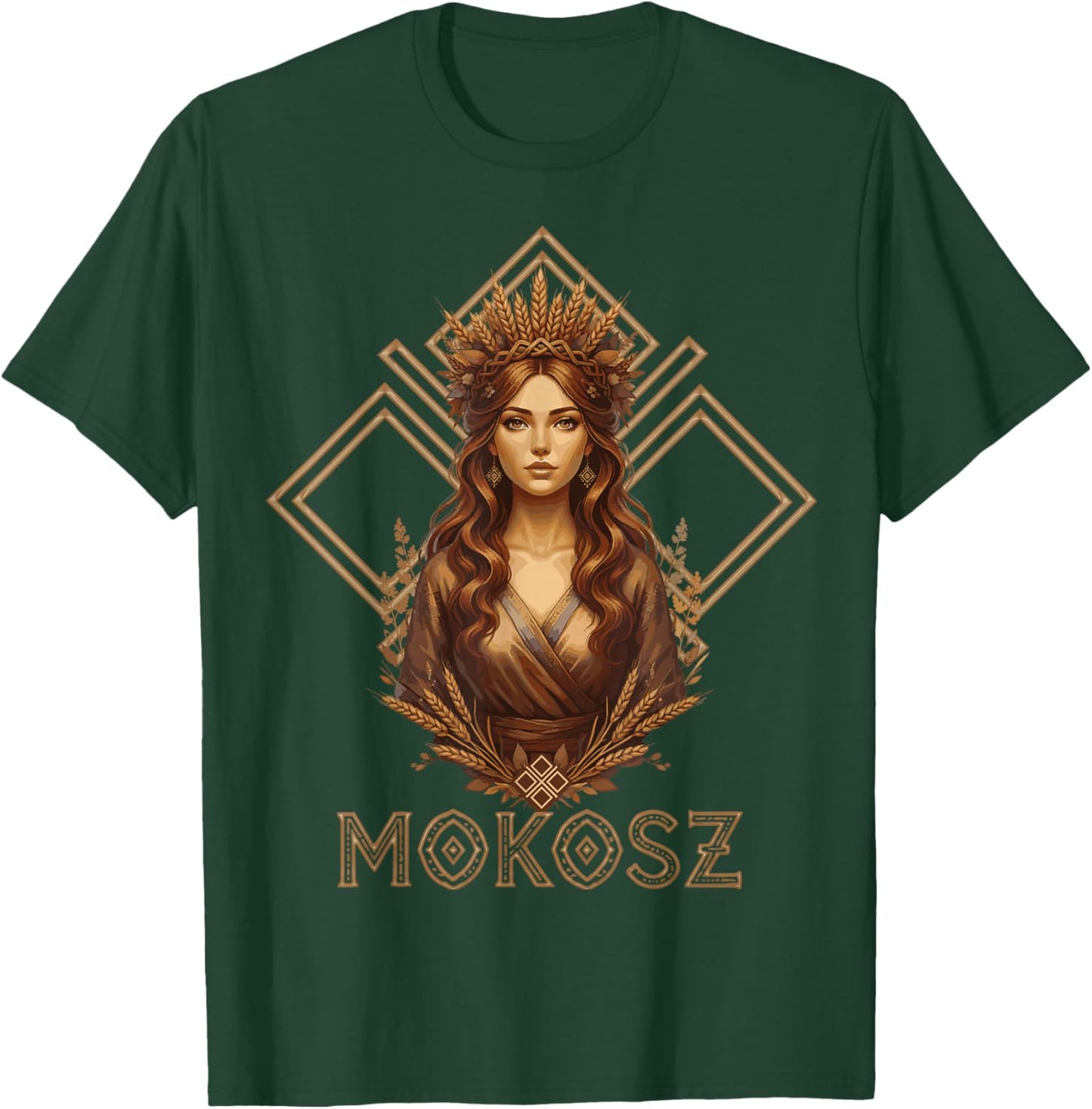 Mokosh Slavic Earth Goddess Pagan Mother Deity Folk Art T-Shirt - T-Shirt | Forest