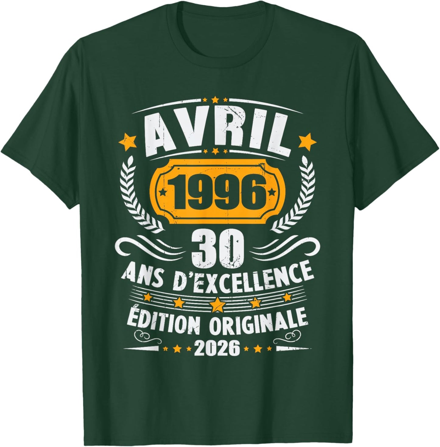 Vintage Avril 1996 Cadeau Anniversaire 30 Ans Hommes Femmes T-Shirt - T-Shirt | Forest