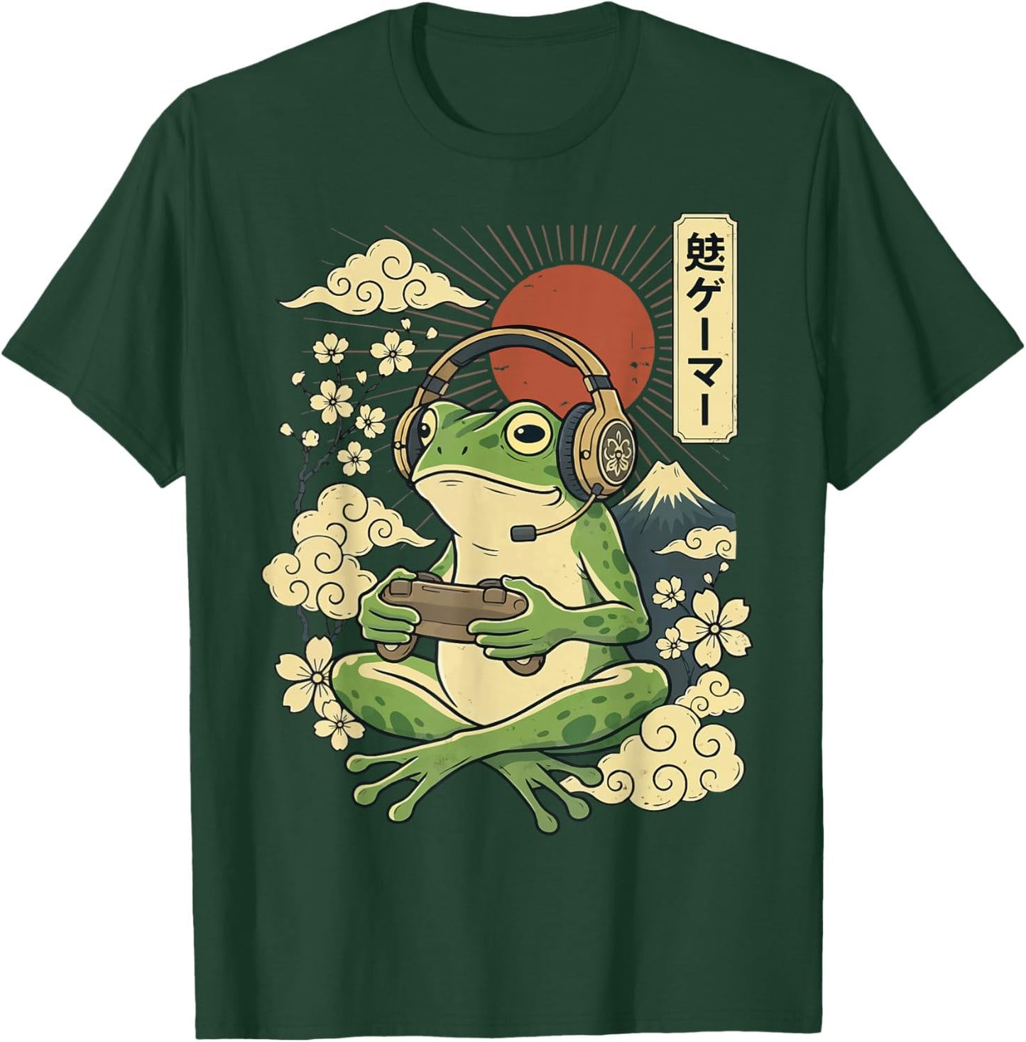 Japanese Gamer Frog Japan Anime Gaming T-Shirt - T-Shirt | Forest