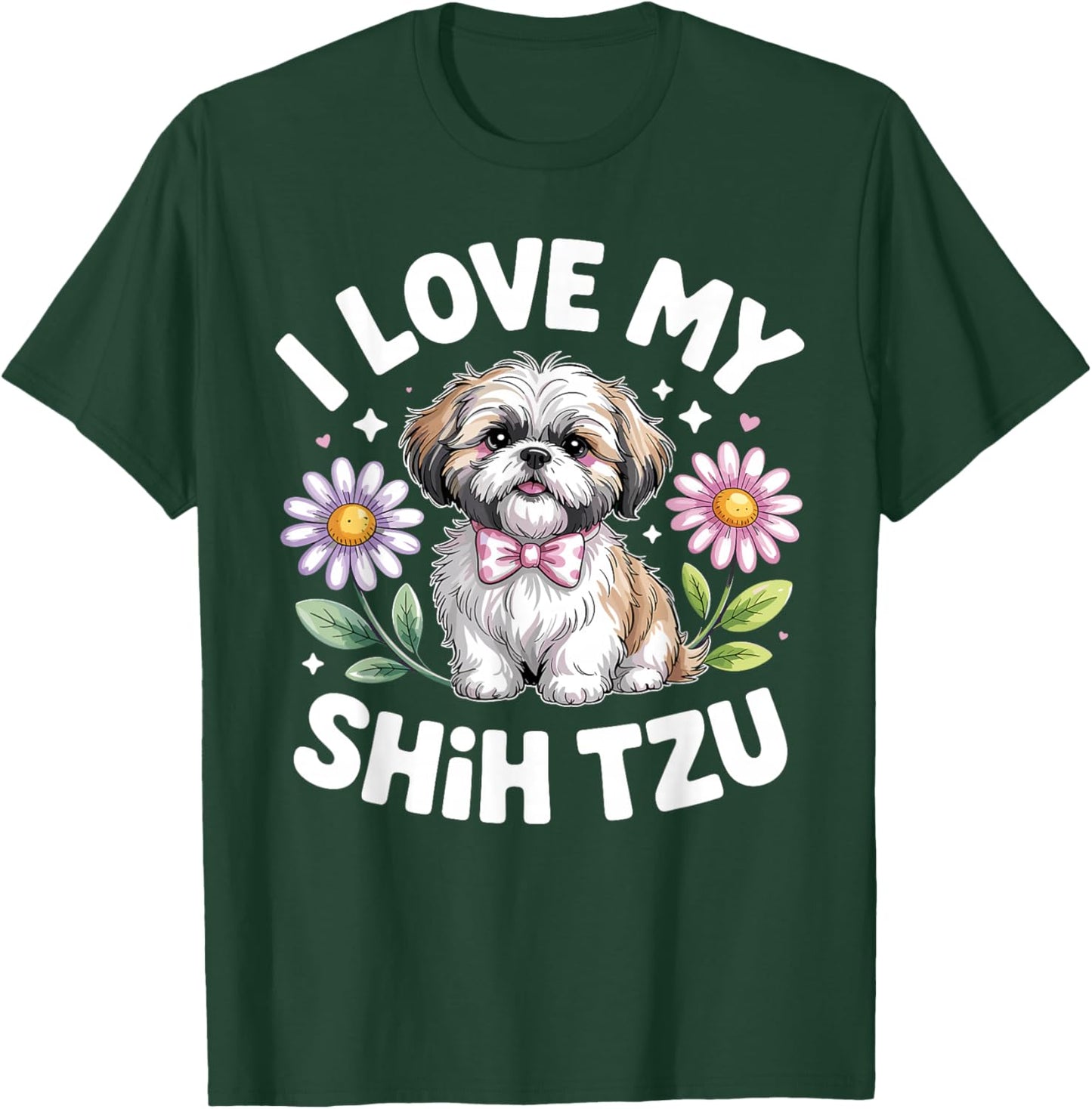 Funny Shih Tzu Art Women Kids Puppy Shih Tzu Lover T-Shirt - T-Shirt | Forest