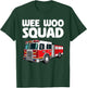 Funny Firefighter Art Women Kids Fire Truck Fireman T-Shirt - T-Shirt | Forest