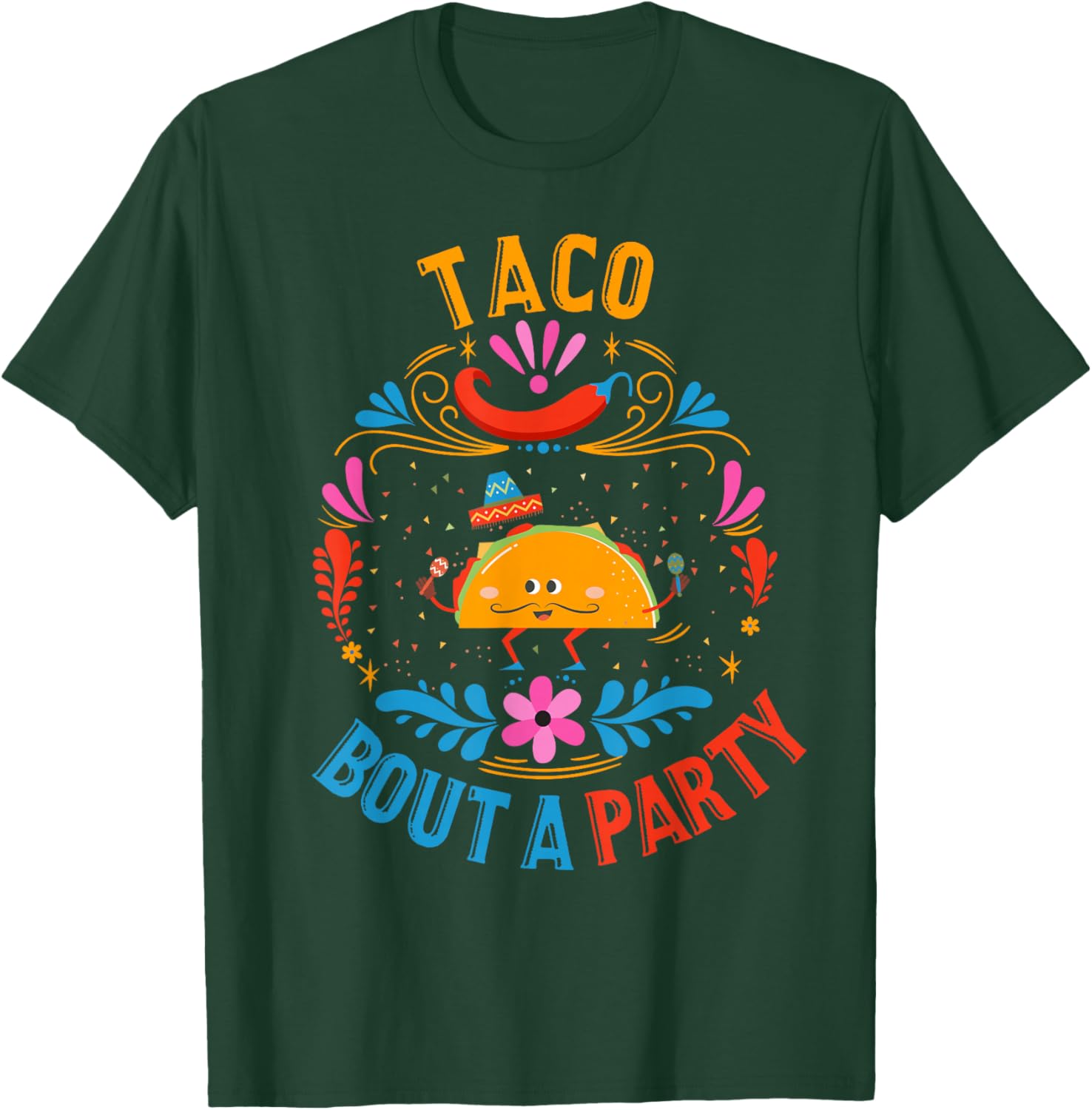 Funny Taco Shirt Mexican Food Birthday Taco Bout a Party T-Shirt - T-Shirt | Forest