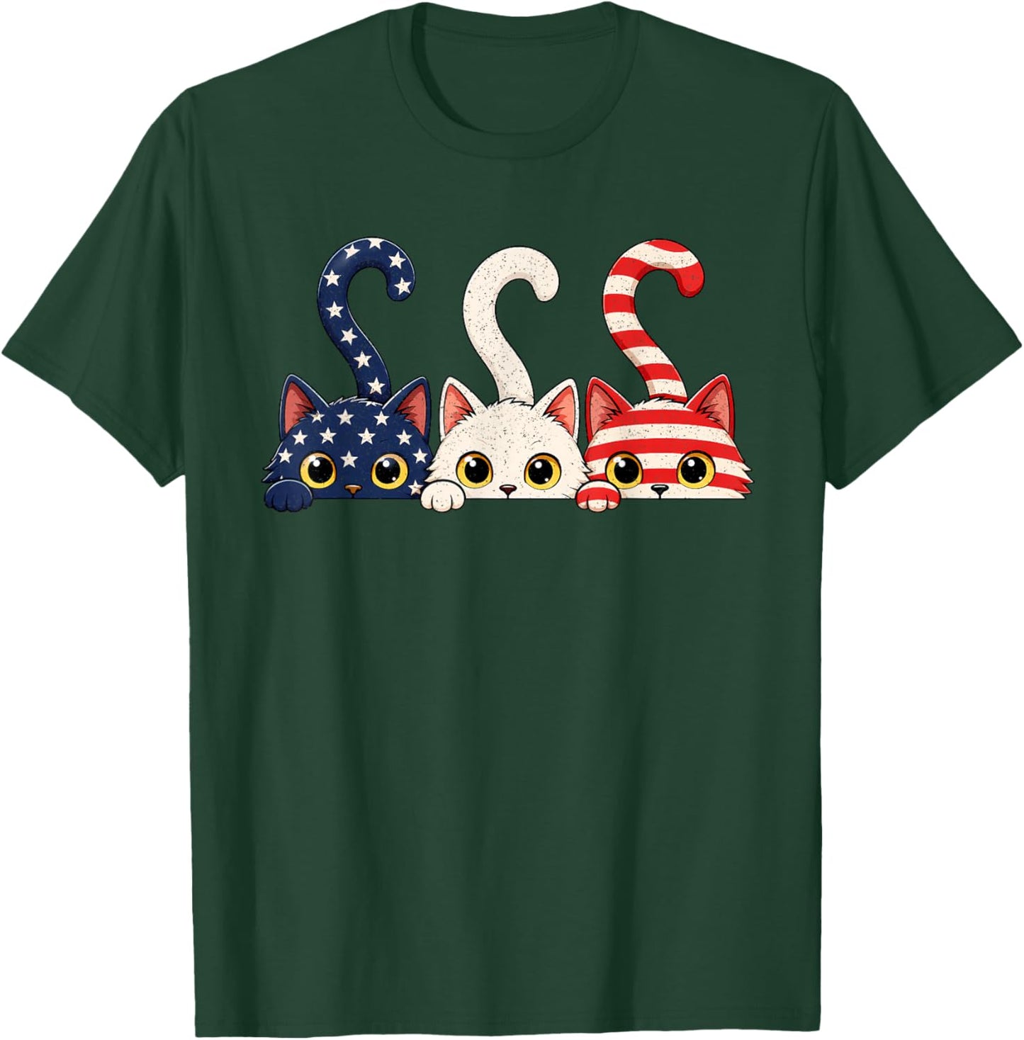 4th of July Patriotic Cat USA American Flag Kitten Women T-Shirt - T-Shirt | Forest