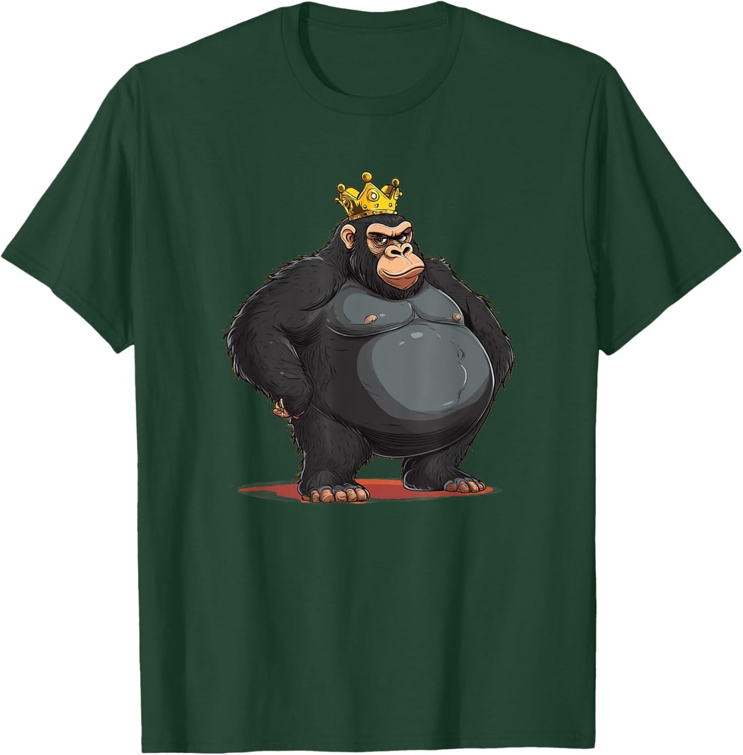 Fat Gorilla Monarch with Crown for a Royal Look T-Shirt - T-Shirt | Forest